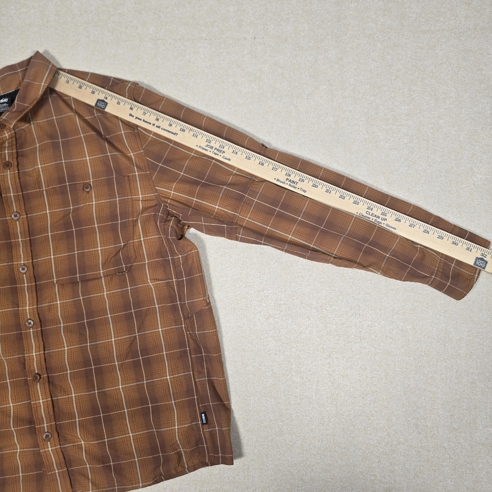 REI Co-op Mens XL Long Sleeve Plaid Button Front Shirt Lightweight Nylon - Picture 6 of 8